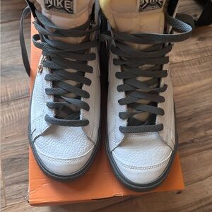 Nike White and Dark Gray High-Tops